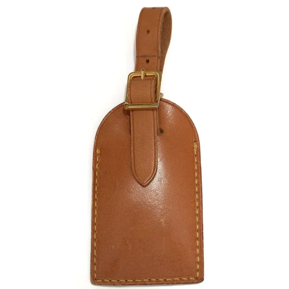 Authentic Louis Vuitton Vachetta Leather Luggage Name Tag RR